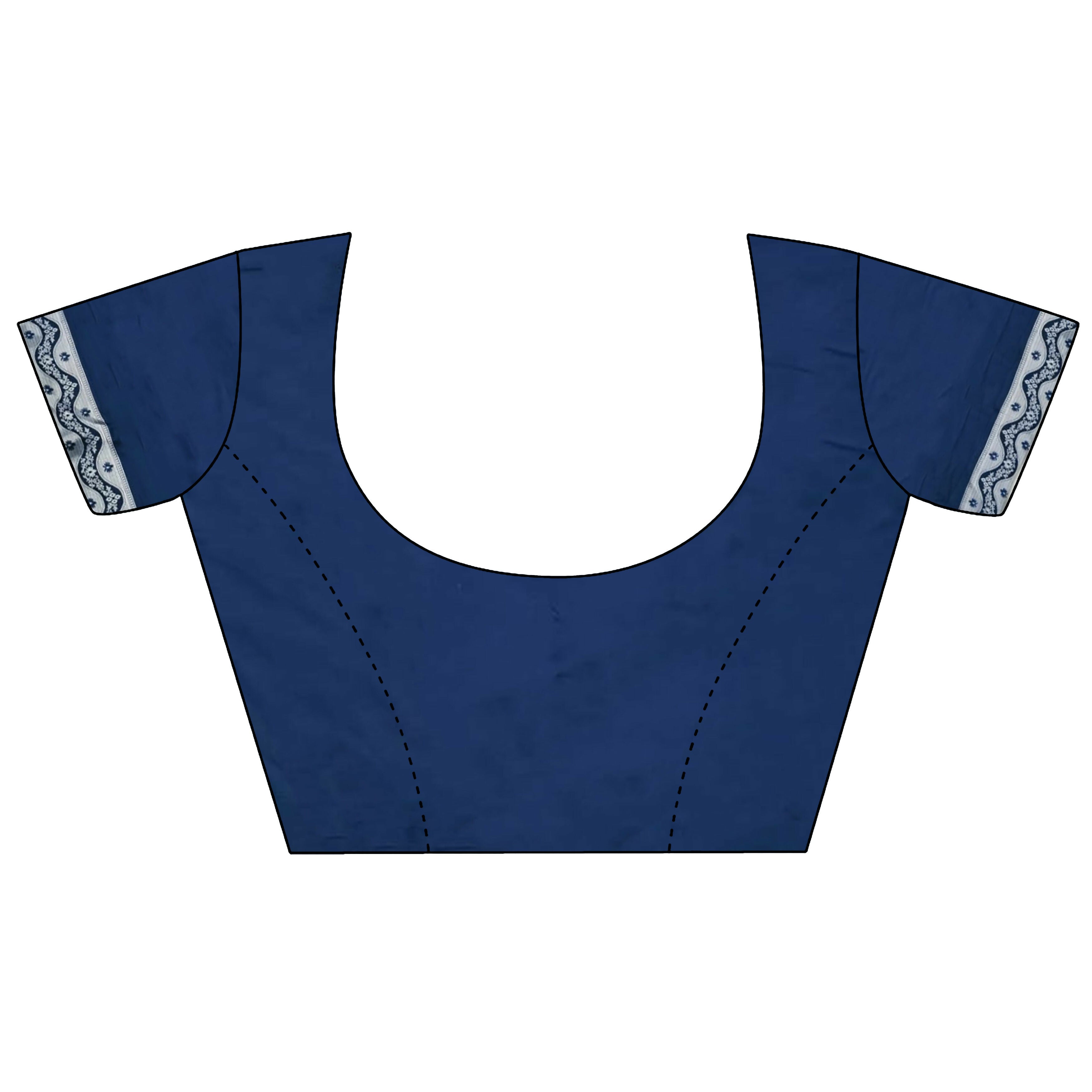 Joban Fashion Royal Blue Jacquard Woven Pattern Lichi Soft Silk Banarasi Saree