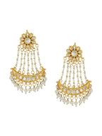 NVR Women Gold-Plated Kundan Chandbali Earrings - Distacart