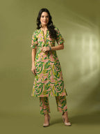 Myshka Women's Multi Printed Cotton Straight Party Kurta Set