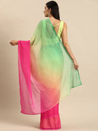 Ahalyaa Women's Traditional Semi Stitch Saree - Pink