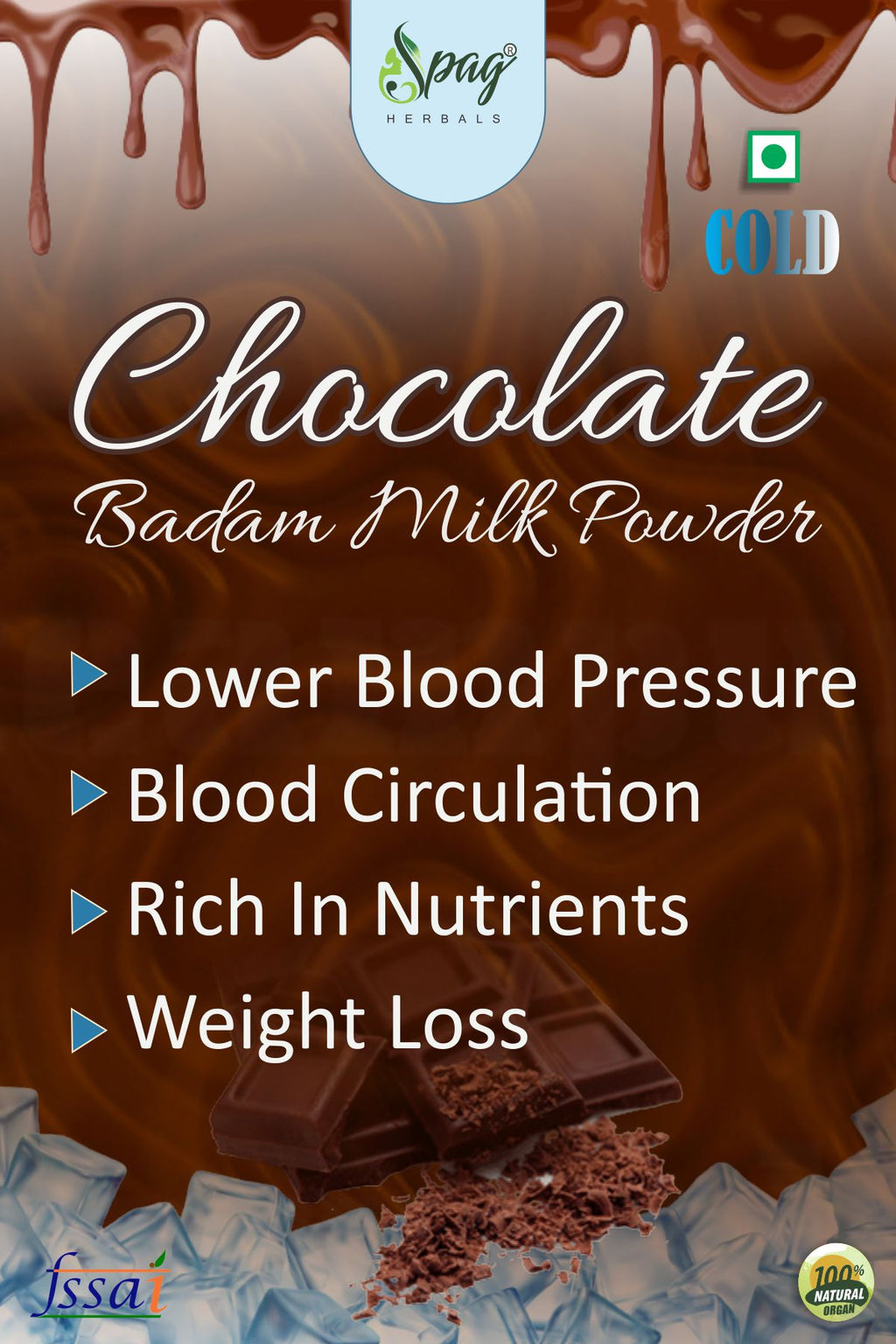 Spag Herbals Cold Instant Chocolate Badam Health Drink - Distacart