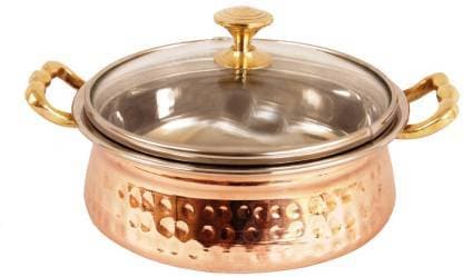 Handmade Steel Copper Casserole with Lid