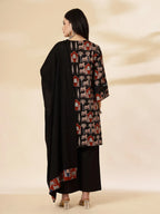 Yufta Cotton Black Pakistani Kurta Dupatta Set - Distacart