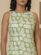 Yufta Cotton Green Summer Leaf Print Co-Ord Set
