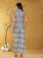 Yufta Cotton Grey Ikat Co-Ord Set