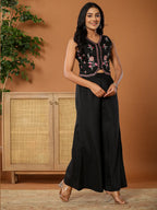 Yufta Cotton Silk Festive Waistcoat Co-Ord Set With Attached Cotton Lining