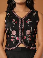 Yufta Cotton Silk Festive Waistcoat Co-Ord Set With Attached Cotton Lining