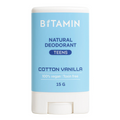 Bitamin Cotton Vanilla Teens Natural Deodorant Roll On Stick - Distacart