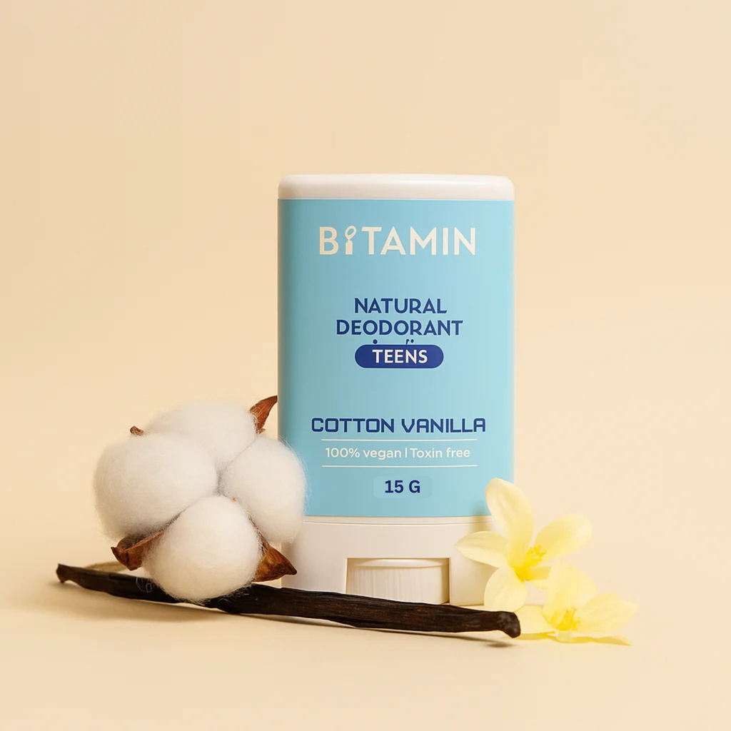 Bitamin Cotton Vanilla Teens Natural Deodorant Roll On Stick - Distacart