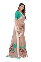 Vamika Brown Linen Satin Patta Saree (VANI CHIKU) - Distacart