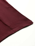 Women Maroon & Golden Pure Cotton Printed Kurta with Palazzos - Vishwa