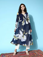 Ahalyaa Women's Traditional wear Kurta - Navy Blue