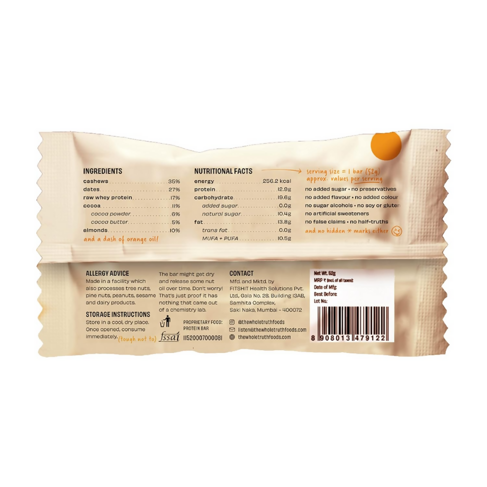 The Whole Truth Protein Bars - Orange Cocoa - Distacart