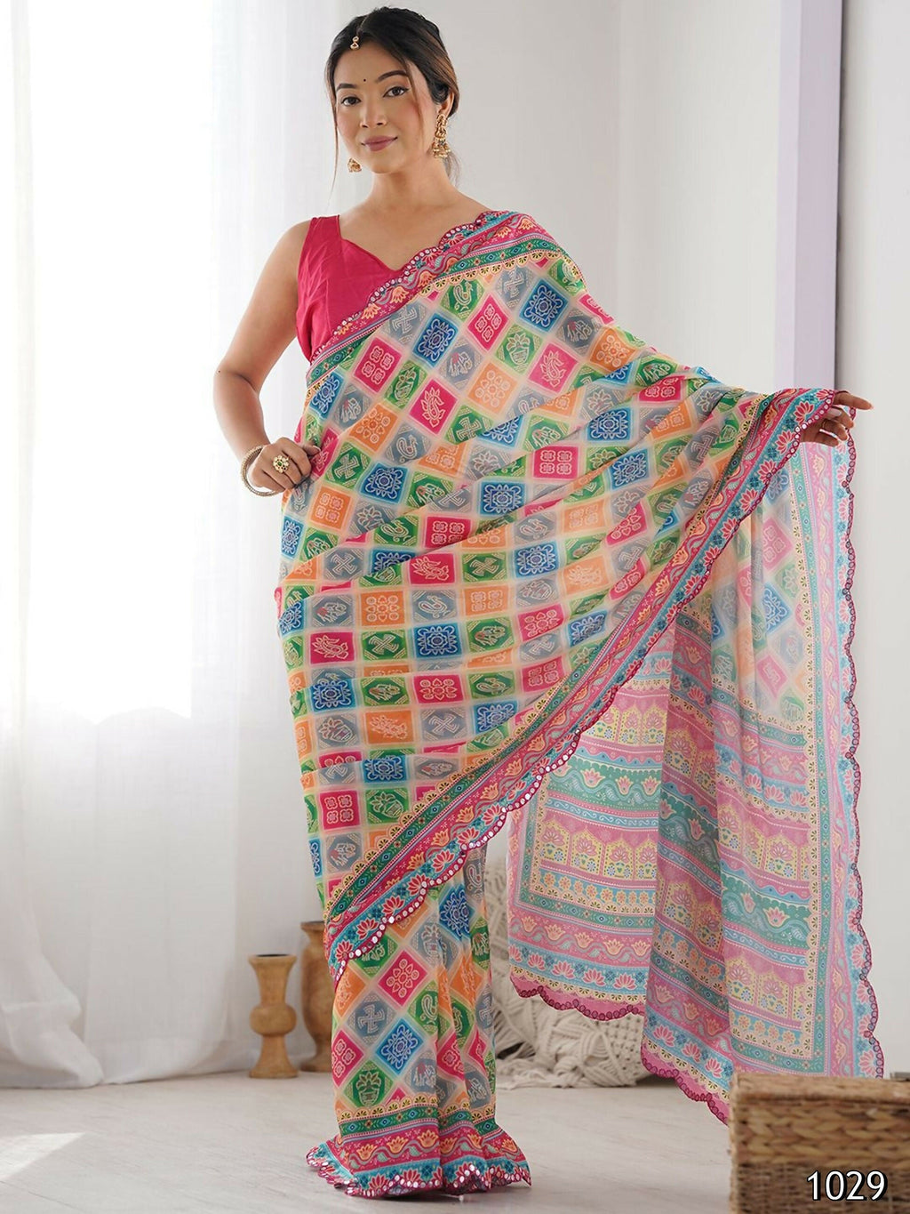 Designer Partywear Georgette Muiti Fancy Saree-Durga