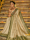 Shree Shyam Fashion Rajvastra Dark Green Banarasi Silk Saree
