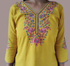Jaitra Apparels Women Printed Pure Cotton Straight Kurta (Yellow) - Distacart