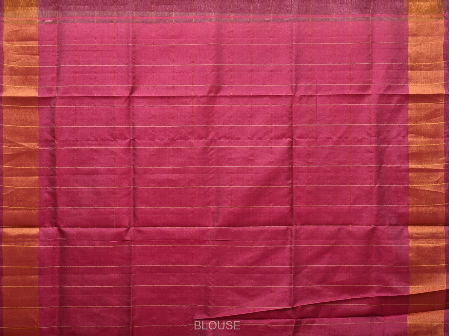 Cream and Pink Uppada Silk Handloom Saree with Checks and Contrast Pallu Design - Global Threads