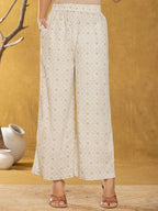 Yufta Cream Cotton Co-Ord Set