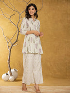 Yufta Cream Cotton Co-Ord Set