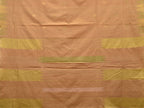 Cream Khadi Cotton Handloom Saree with Temple Border Design - Global Threads