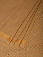 Cream Uppada Cotton Handloom Saree with Jamdani Pallu Design - Global Threads