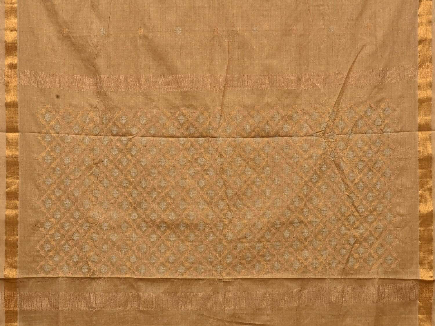 Cream Uppada Cotton Handloom Saree with Jamdani Pallu Design - Global Threads