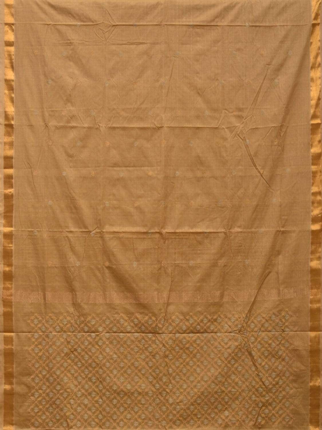 Cream Uppada Cotton Handloom Saree with Jamdani Pallu Design - Global Threads