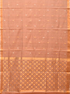 Cream Uppada Cotton Silk Handloom Saree with Jamdani Grill Design - Global Threads