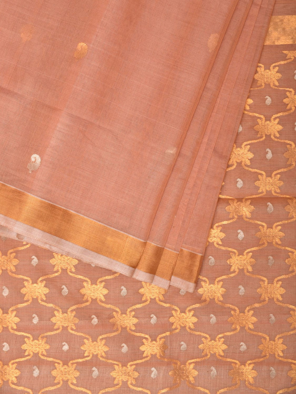 Cream Uppada Cotton Silk Handloom Saree with Jamdani Grill Design - Global Threads