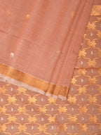 Cream Uppada Cotton Silk Handloom Saree with Jamdani Grill Design - Global Threads