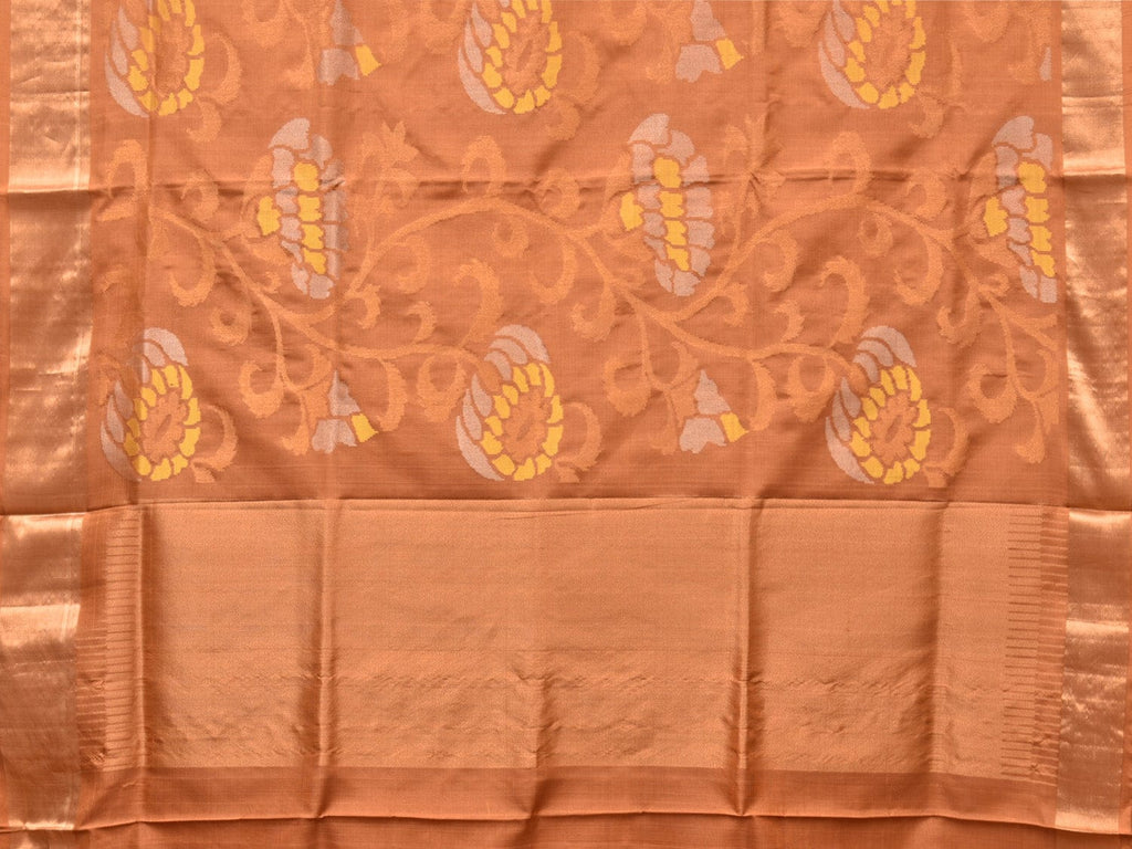 Cream Uppada Silk Handloom Saree with All Over Design - Global Threads