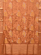 Cream Uppada Silk Handloom Saree with All Over Design - Global Threads