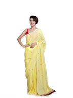 Suta Yellow Maroon Pure Cotton Saree - Distacart