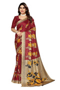 Vamika maroon Printed Art Silk Saree