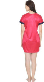 Ruhani HLSC Poly Satin Pink Short Nighty Fits Bust (Ruhani-NT-02-FS)