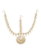Women's Gold-Plated Kundan Mathapatti Head Jewellery - Ruby Raang - Distacart