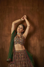 Wedding Designer Multi Georgette Lahenga Choli - Anbazaar - Distacart
