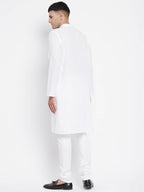 Even Apparels White Pure Cotton Men Kurta With Band Collar - Distacart