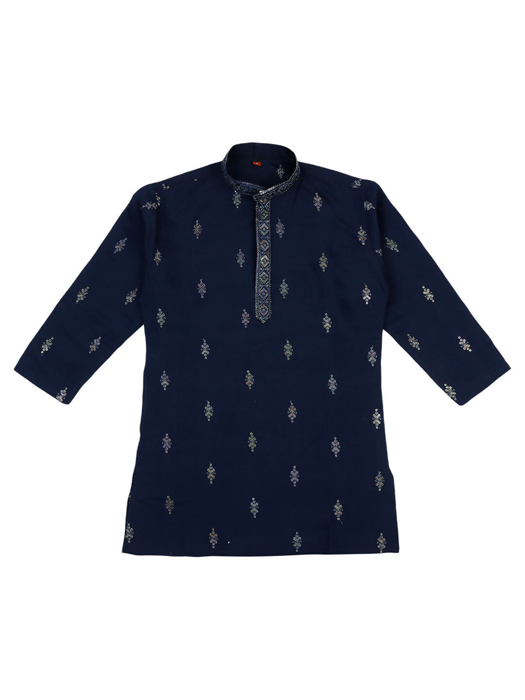 Joban Fashion Kids Island Traditional Ethnic Wear with Silk Sequence Embroidery Kurta and Pyjama Set - Blue - Distacart