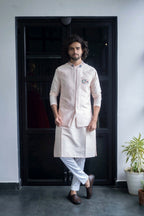 Peach Elephant Designer Men's Nehru Jacket by Hilo Design