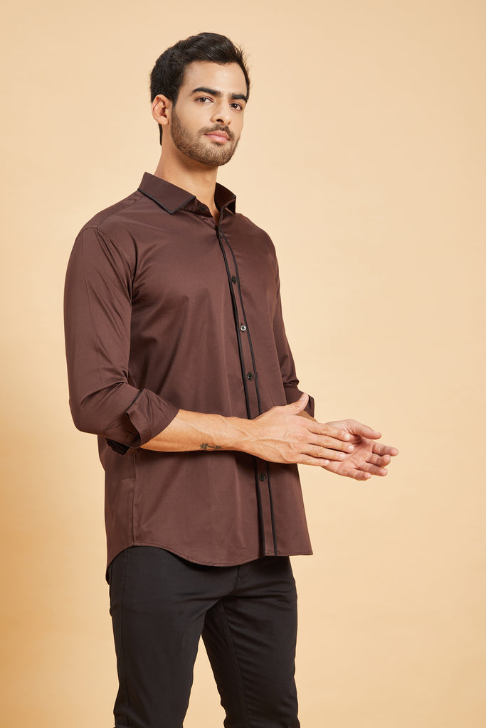 Brunette Pattern Designer Men's Shirt by Hilo Design