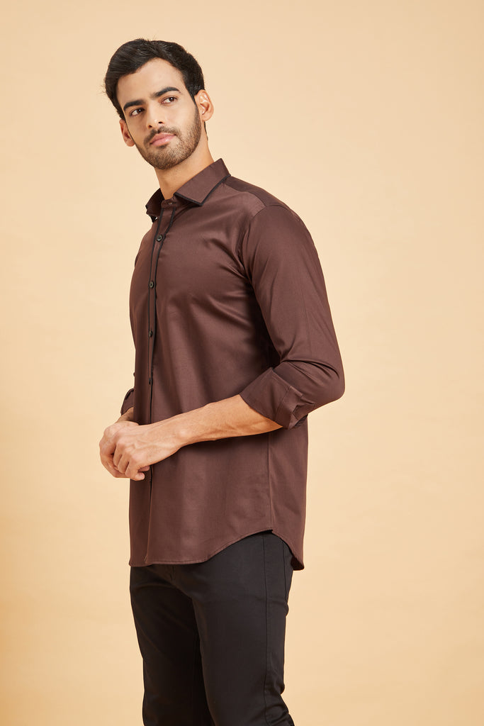 Brunette Pattern Designer Men's Shirt by Hilo Design