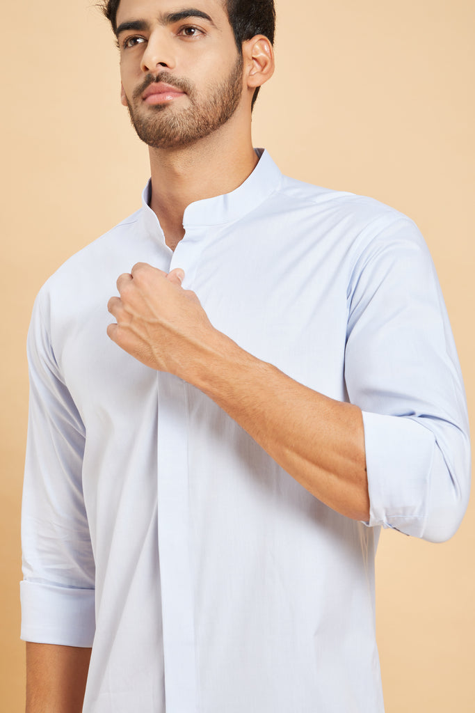 Skii Chinese Collar Designer Men's Shirt by Hilo Design