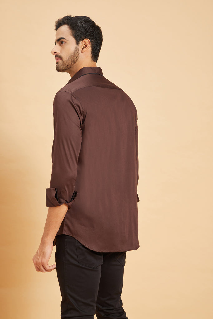 Brunette Pattern Designer Men's Shirt by Hilo Design