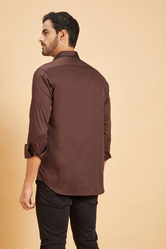 Brunette Pattern Designer Men's Shirt by Hilo Design