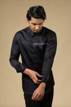 Black Vague Designer Men's Shirt by Hilo Design