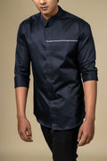 Black Vague Designer Men's Shirt by Hilo Design