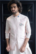Peach Elephant Designer Men's Nehru Jacket by Hilo Design