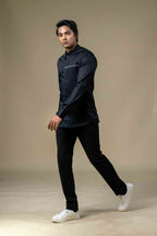 Black Vague Designer Men's Shirt by Hilo Design