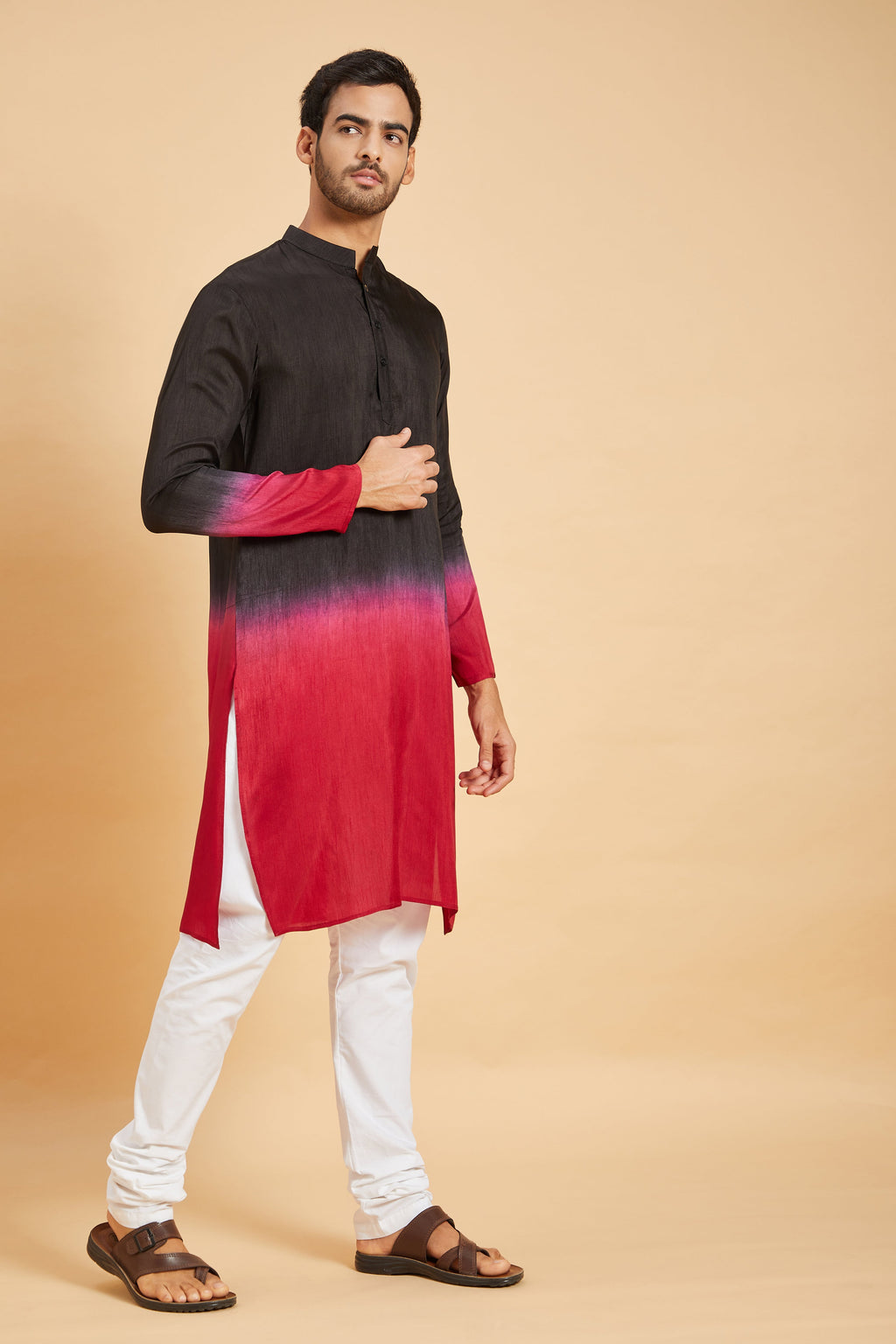 Red Knight Ombre Kurta by Hilo Design